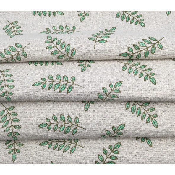 VẢI BỐ THÔ CANVAS CÀNH LÁ STYLE NHẬT BẢN