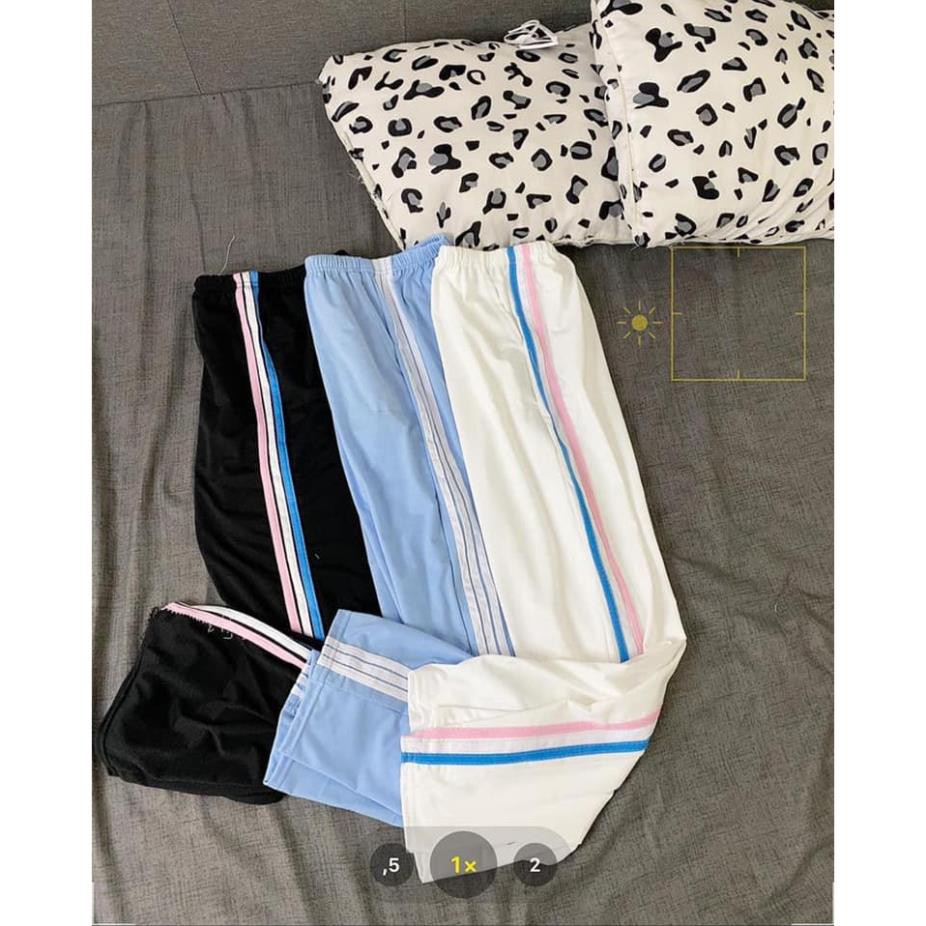 Quần Thể Thao RAINBOW Nữ [FREESHIP] 🌸 Culottes suông ống rộng kẻ 3 sọc cầu vồng màu ĐEN | TRẮNG | XANH Ulzzang HOT 🌸