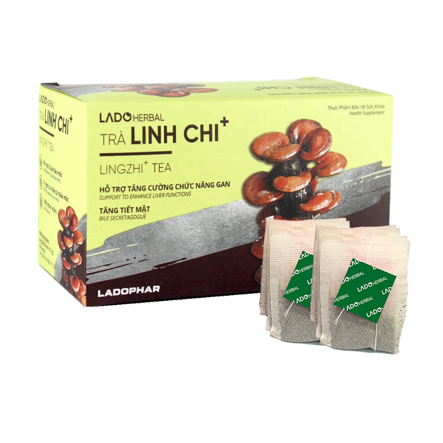 Trà Linh Chi plus Ladophar - Hộp 20 túi lọc 2g