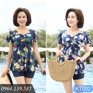 [LẺ SIZE 40-48kg] - Đồ bơi trung niên, bộ bơi cho người lớn tuổi, màu sắc trang nhã, phù hợp cho các mẹ, các bà | KT002