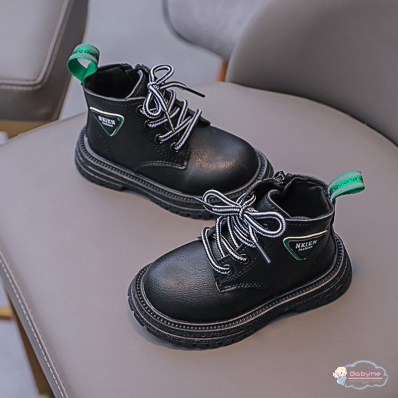 Giày Bốt Martin Màu Vàng Có Khóa Kéo Bên Hông Cho Bé Gái