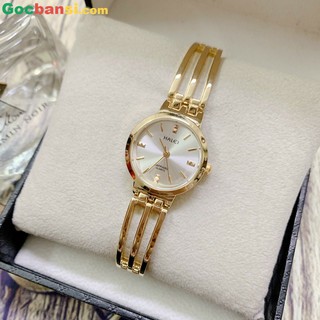 Đồng hồ nữ dây thép Halei máy Nhật mạ vàng Size 26mm siêu bền