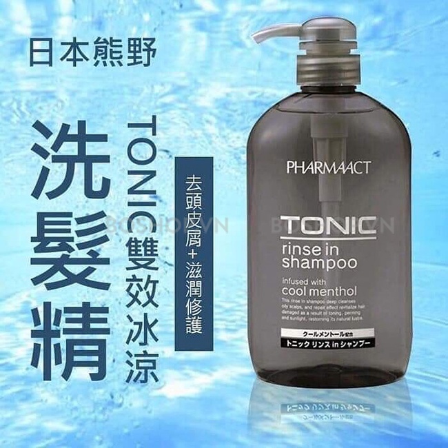 Dầu gội và sữa tắm Kumano Pharmaact tonic 600ml hàng Nhật nội địa meishoku