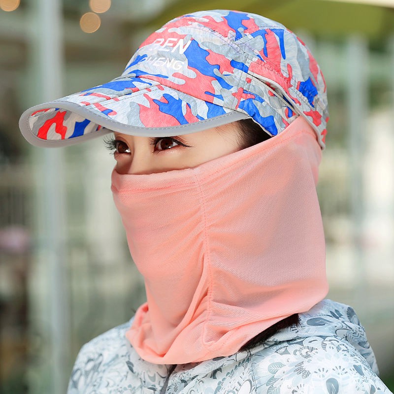 mũ chống nắng nữ mùa hè tia cực tím bảo vệ mặt ngoài trời đi xe đạp đa năng có thể gấp lại che