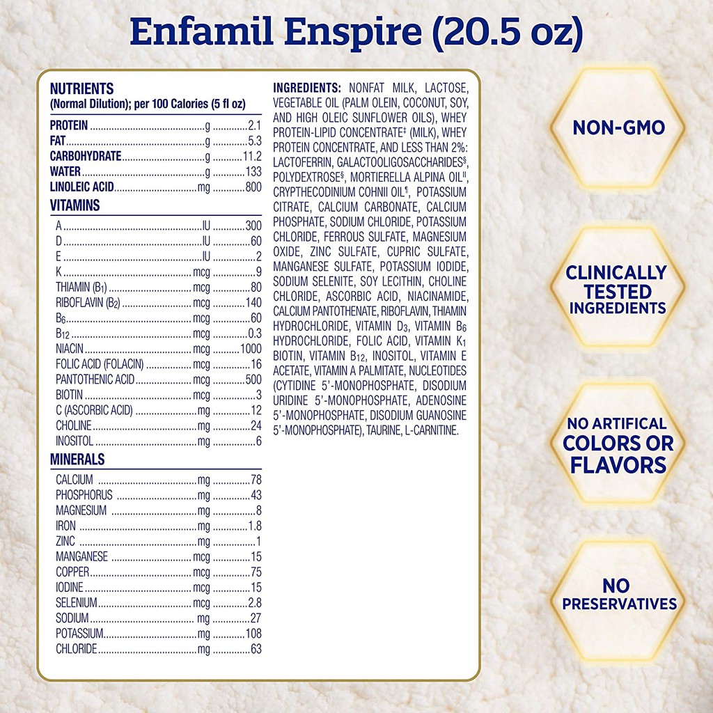 Combo 6 hộp sữa Enfamil Enspire 850 gram - hàng Mỹ