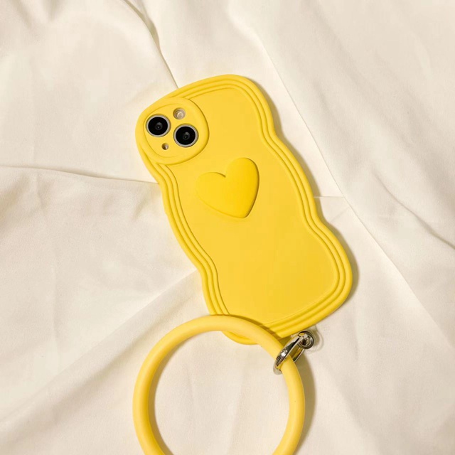 Ốp Điện Thoại tpu Mềm Họa Tiết Trái Tim Gợn Sóng Màu Hồng Vàng Cho Iphone 7plus 12 pro max 11 pro max xs max xr x 13promax
