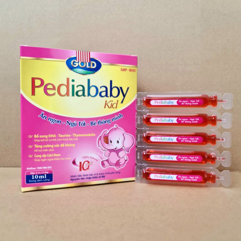Siro Pediababy Kid / Siro Baby Gold - hỗ trợ tiêu hóa cho bé ăn ngon ngủ tốt - tăng cường đề kháng - Hộp 20 ống - SGP