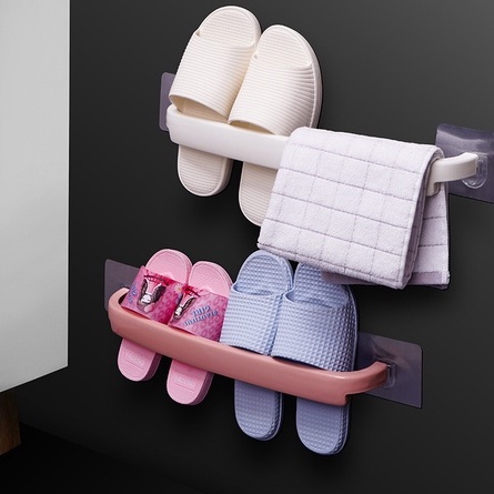 Thanh Nhựa Dán Tường Phơi Khăn Gài Dép Nhà Tắm