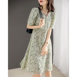 Đầm Tay Phồng Họa Tiết Hoa Phong Cách Retro Pháp Thời Trang Mùa Hè 22