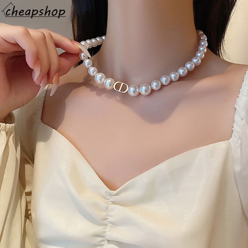 Vòng cổ choker IF YOU ngọc trai lớn cho nữ