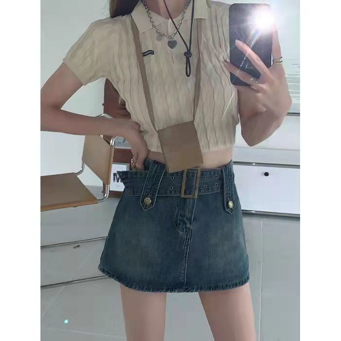 Chân váy jean Lưng Cao Phong Cách Cổ Điển Mới 2022