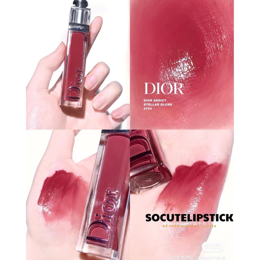 Son Dior Addict Stellar Gloss - 754 Magnify Hồng Mận No Box