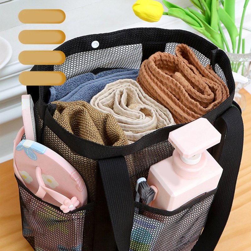 Túi Lưới Đựng Đồ Đi Biển / Cắm Trại Sức Chứa Lớn Màu Đen