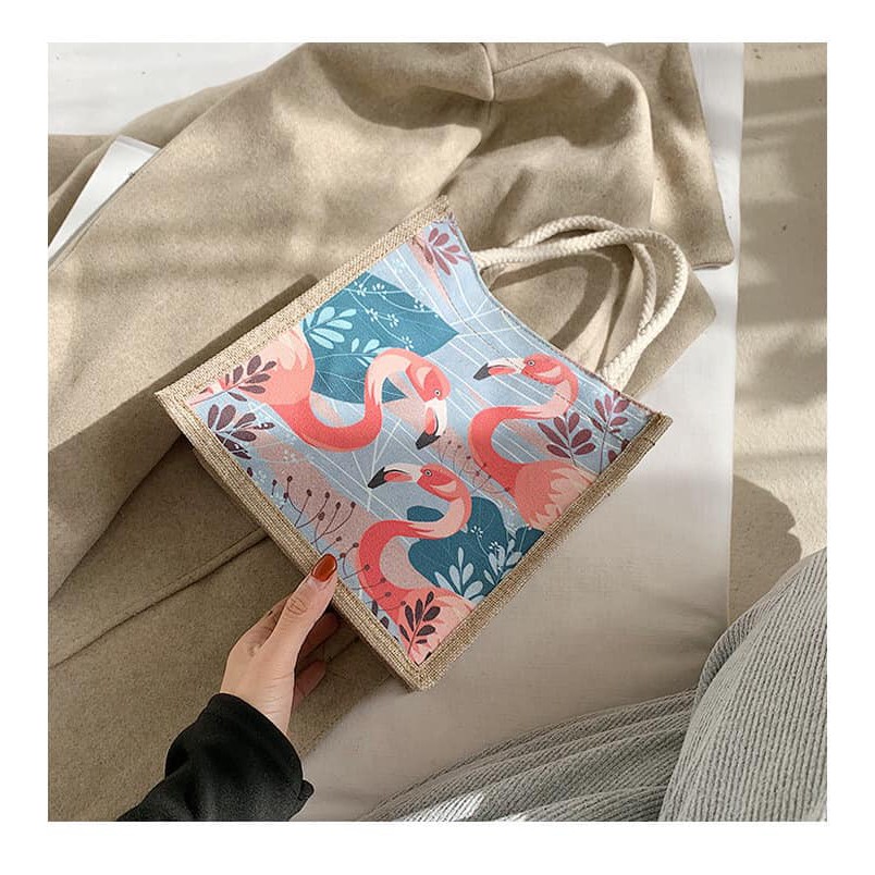 Túi Cói Phong Cách Vintage In Hình  FREESHIP Túi Vải Mini Thời Trang - Có Khóa Kéo