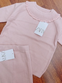 Set len zara cho bé gái chất đanh mịn