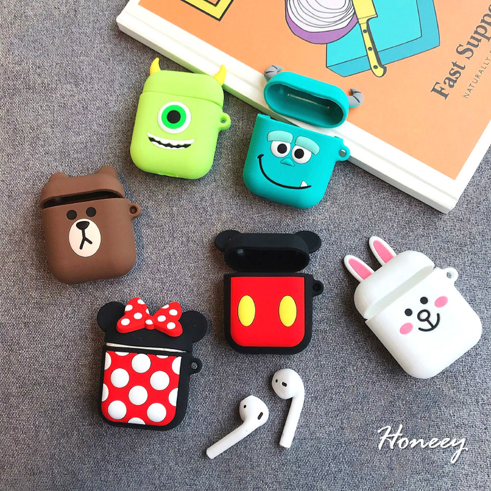 Ốp hộp sạc tai nghe kiểu nhân vật hoạt hình dễ thương cho Airpods