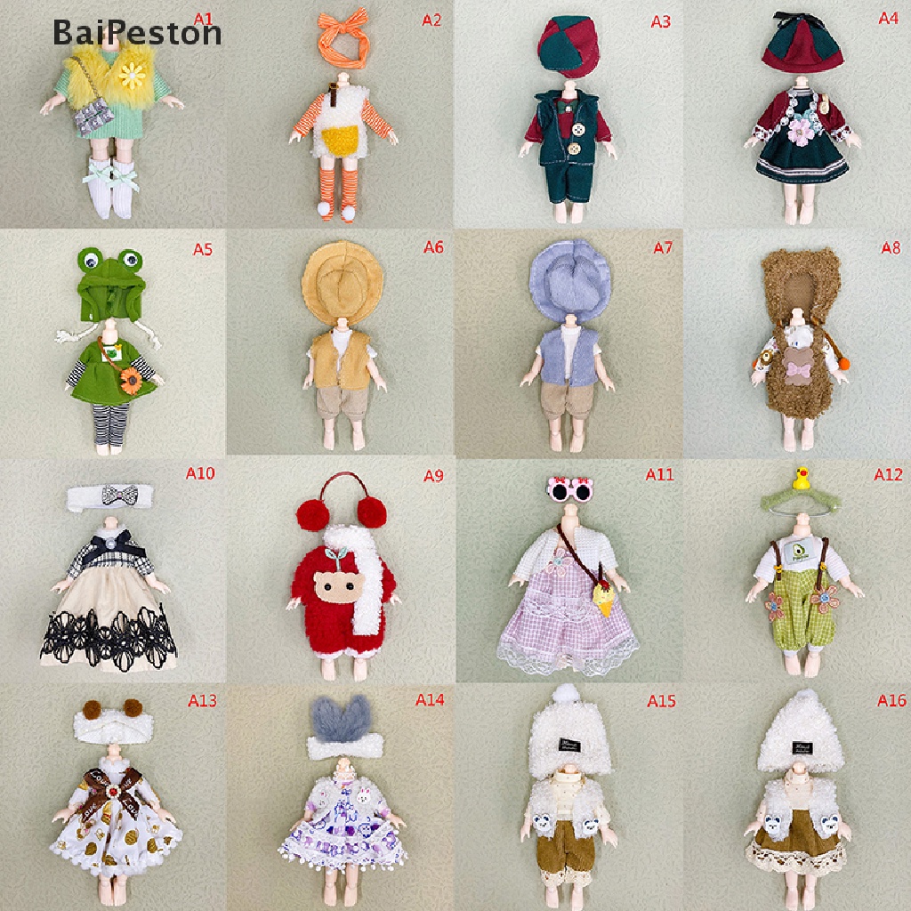 Bộ Đồng Phục Thời Trang Dành Cho Búp Bê 16-17cm Ob11 1 / 8 Bjd ♨Hot