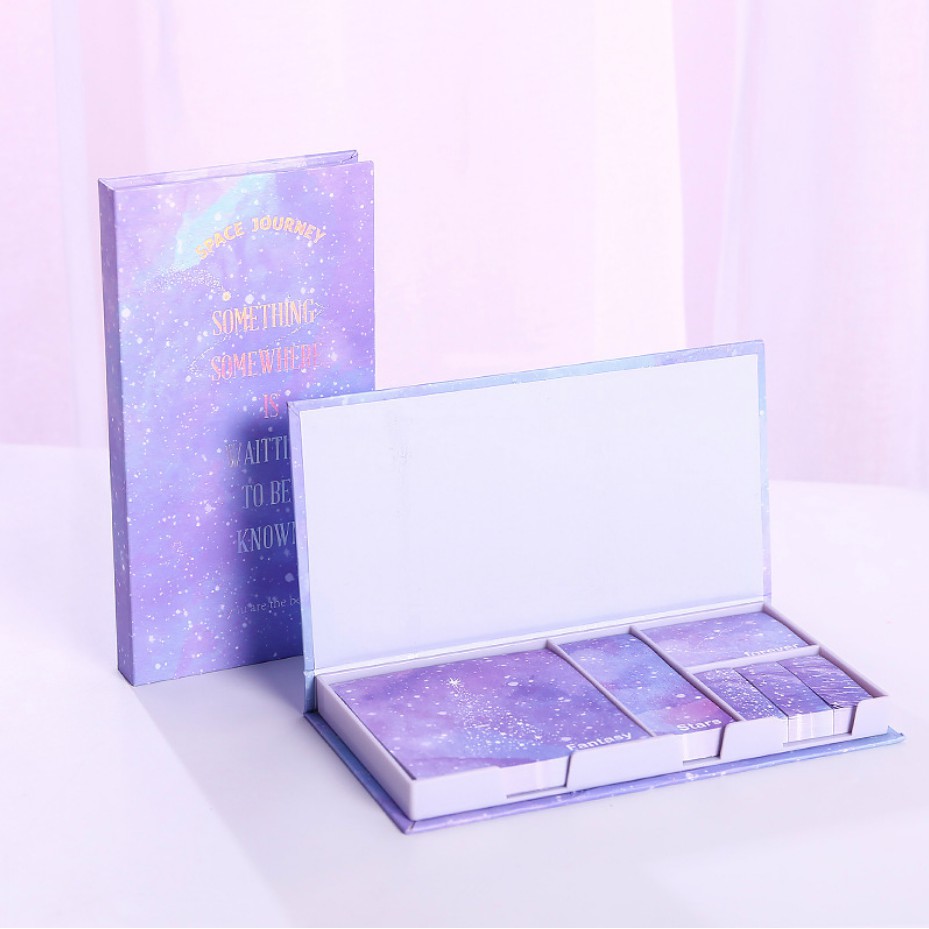 Bộ giấy note/ giấy ghi chú Mua Tất họa tiết galaxy (muatatshop)