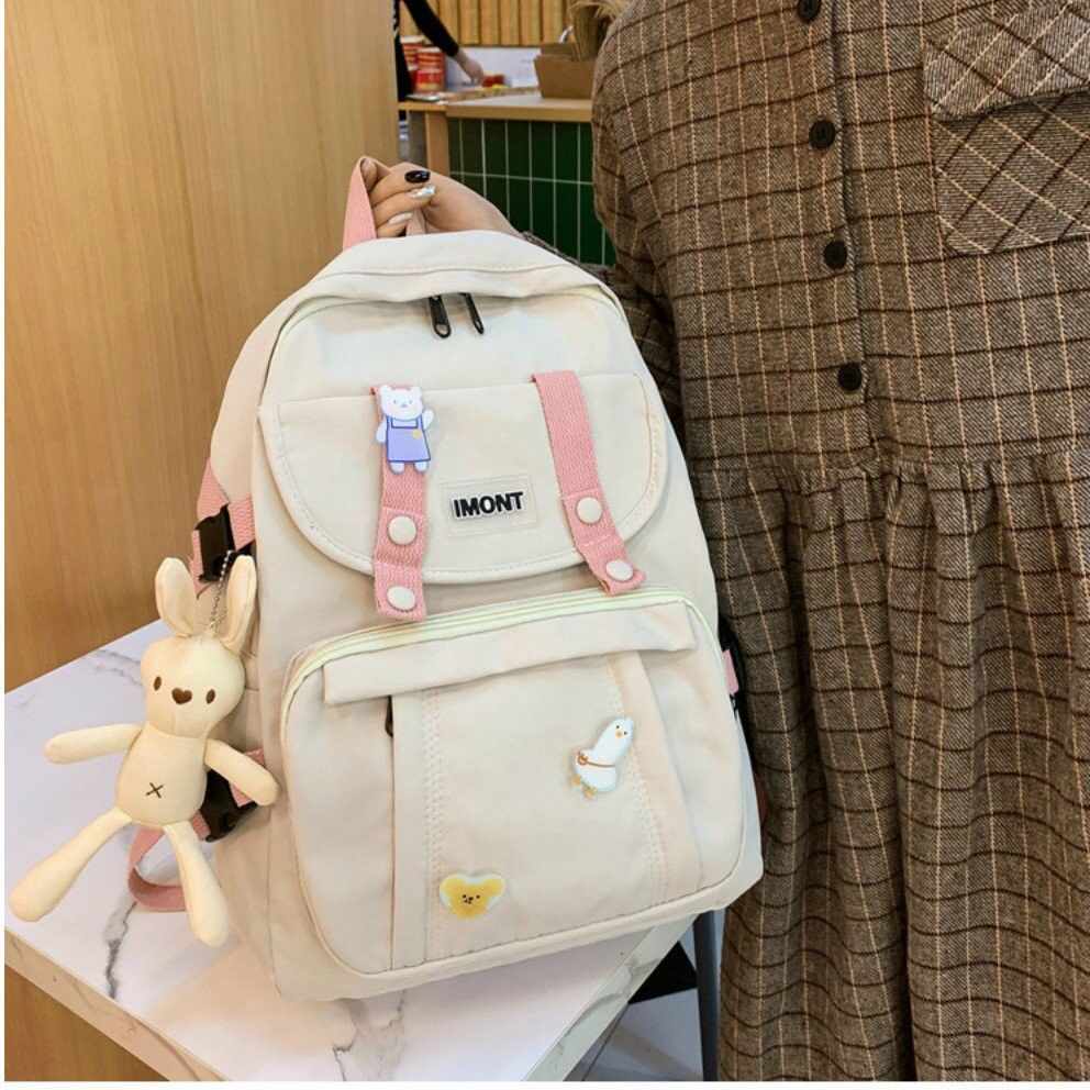 Balo đi học UlZZANG BASIC THỜI TRANG IMONT In hình Mèo xám Backpack Nhiều Ngăn Tiện Dụng  | CoolZy