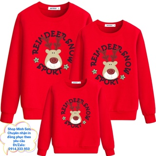 ☃️❄☃️video áo nỉ gia đình tuần lộc, áo nỉ đôi sweater loại 1 đủ màu đủ size