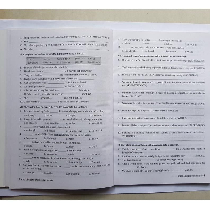 Sách - Bài tập Tiếng Anh Lớp 9 Tập 1 - Theo chương trình mới (Không Đáp Án)