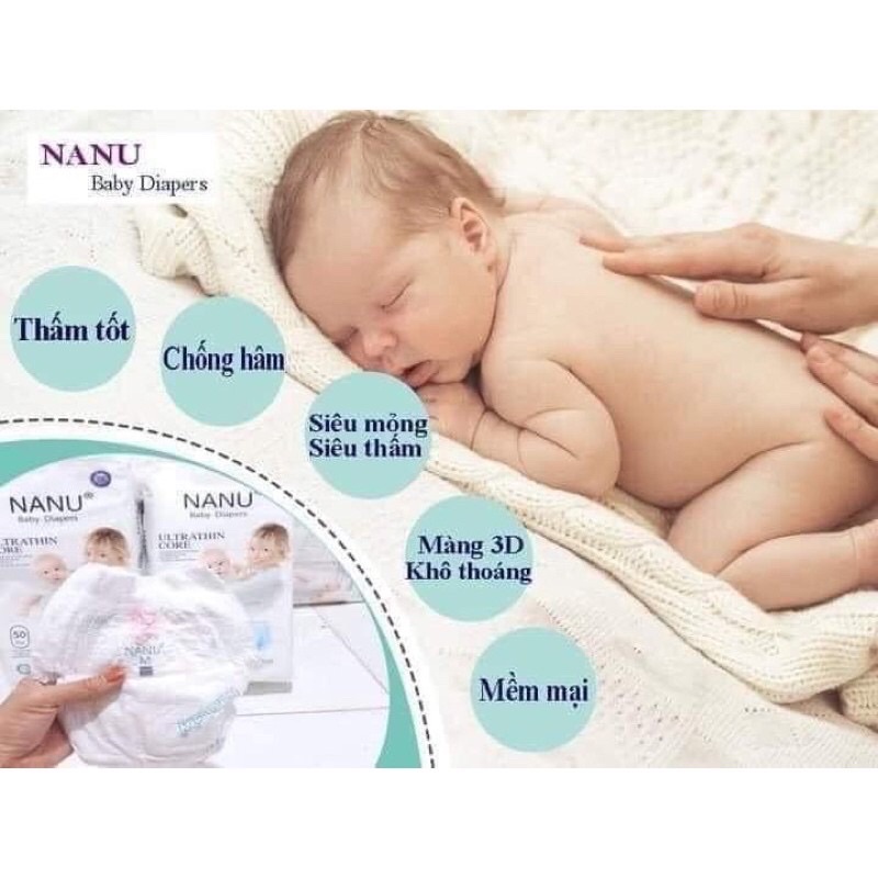 Bỉm quần Nanu size M100 miếng / L 100 miếng /XL 100 miếng /XXL 100 miếng/XXXL 100 miếng