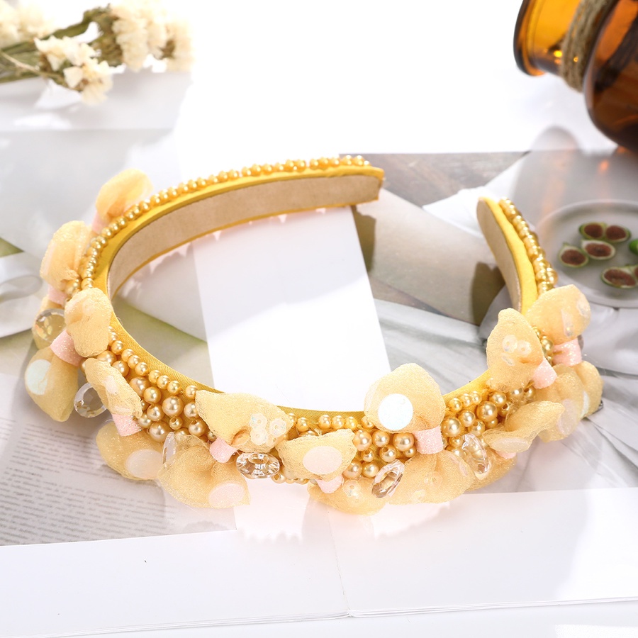 Băng Đô Cài Tóc Hình Nơ Đính Hạt Ngọc Trai Giả Toàn Bộ Cho Nữ