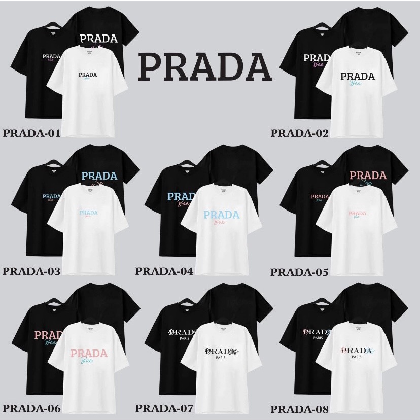 Áo thun PRADA , áo phông tay lỡ basic dáng rộng chất cotton dày dặn cho Nam và Nữ
