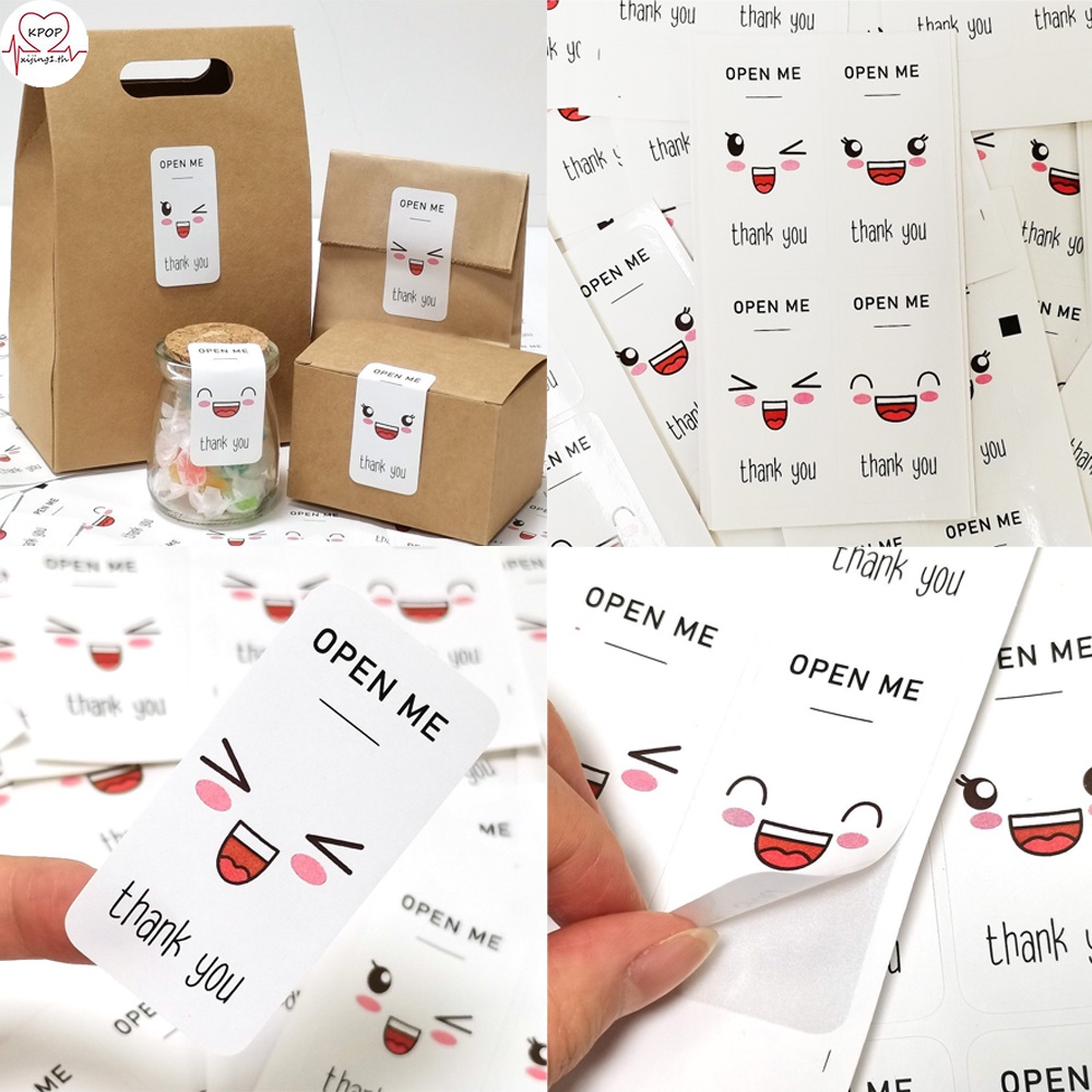 Set 100 Miếng Dán Hình Biểu Tượng Cảm Xúc Dễ Thương Dùng Trang Trí Hộp Quà