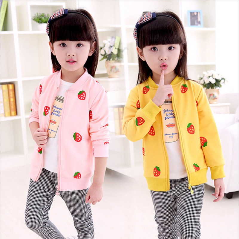 Áo khoác tay dài có khóa kéo phong cách phương Tây cho bé gái 4-9 tuổi 2019