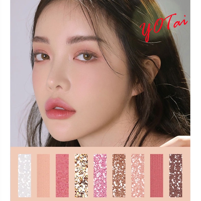 YOTAI ❤️LAMEILA❤️Bảng Phấn Mắt, 9 Màu, Kết Cấu đất Sét, Màu Sắc đẹp, Lâu Trôi, Không Thấm Nước, 9 Ngăn, Di động Và Dễ Sử Dụng.