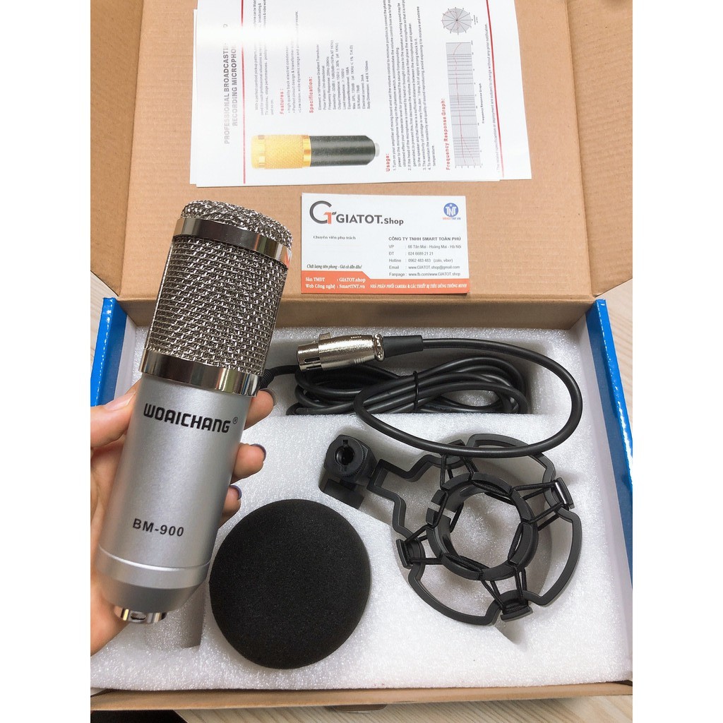 Bộ Mic Hát Livestream V8 + Mic BM900  Thu Âm Hát Live Stream, Karaoke, Cực Hay, Có Bluetooth