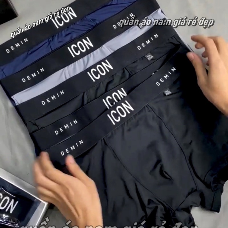 Combo quần sịp đùi nam I.CON chất vải thun lạnh, co giãn 4  chiều, ko nhăn,ko xù,ko bay màu, thoải mái vận động
