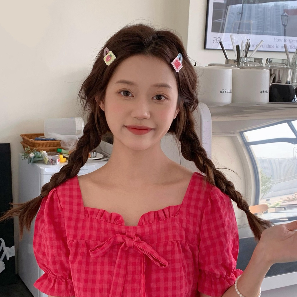 Kẹp Tóc BB Nhiều Màu Sắc Họa Tiết Trái Dâu Dễ Thương Xinh Xắn Cho Nữ