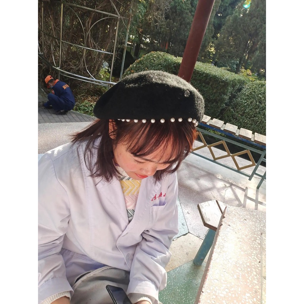 [Sẵn Hàng]♥️Mũ Nồi Beret Đính Ngọc(ảnh thật)Fzsize du lịch,biển,sống ảo