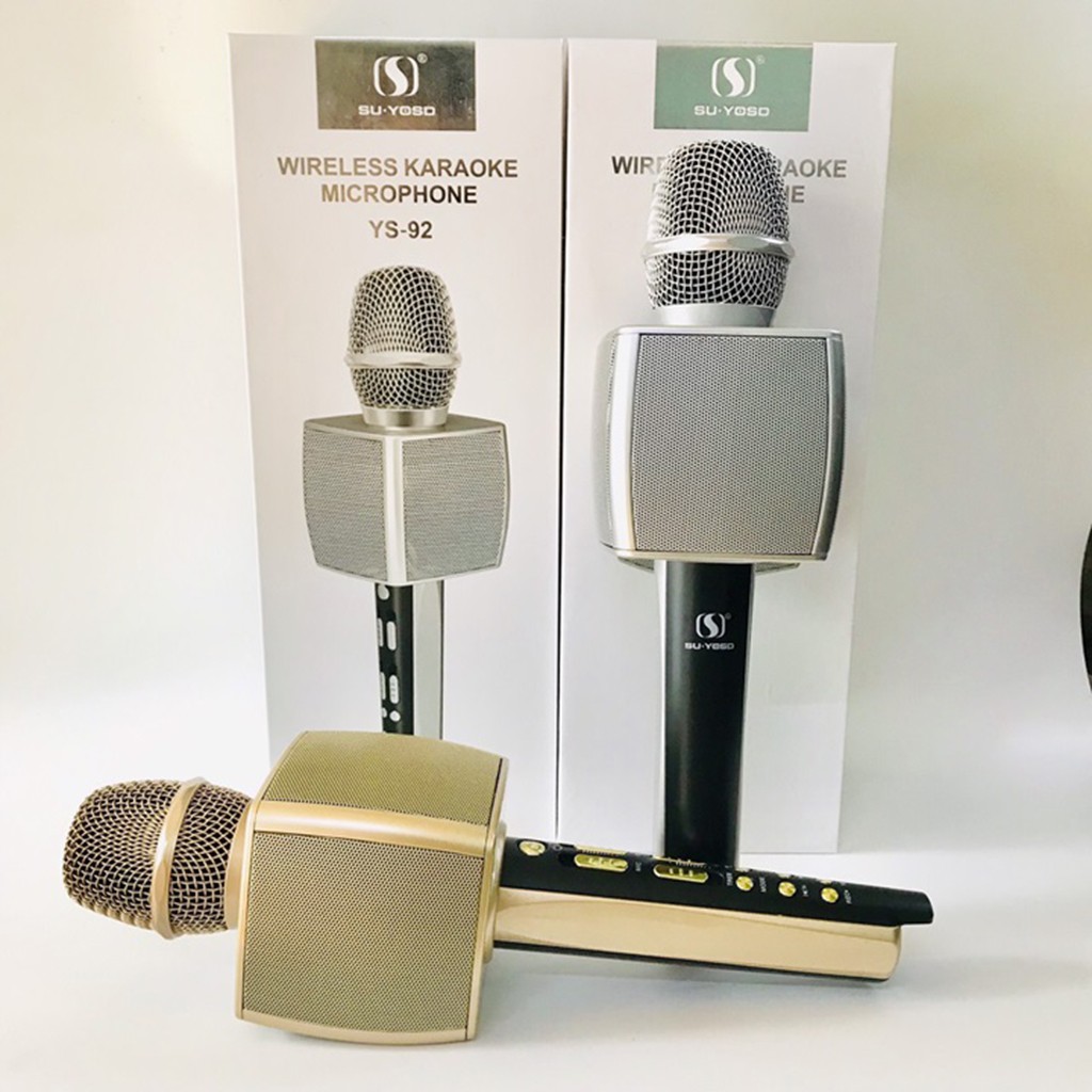 Mic bluetooth hát karaoke YS-92, Mic live stream không dây, âm thanh cực hay, hỗ trợ thu âm và ghi âm, hàng siêu cao cấp