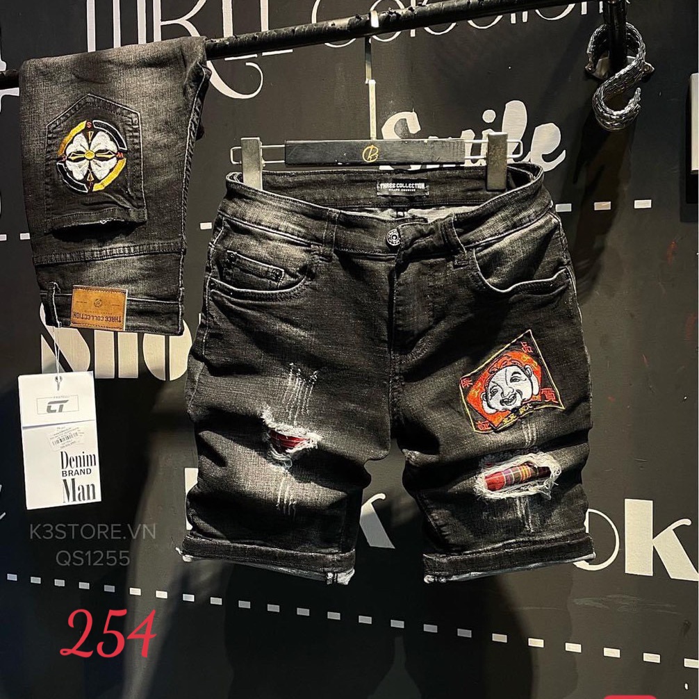 Quần Short Jean Nam thêu chất bò cotton,quần lửng jean, Quần rin nam ngắn NHIỀU MẪU ĐẸP QS207