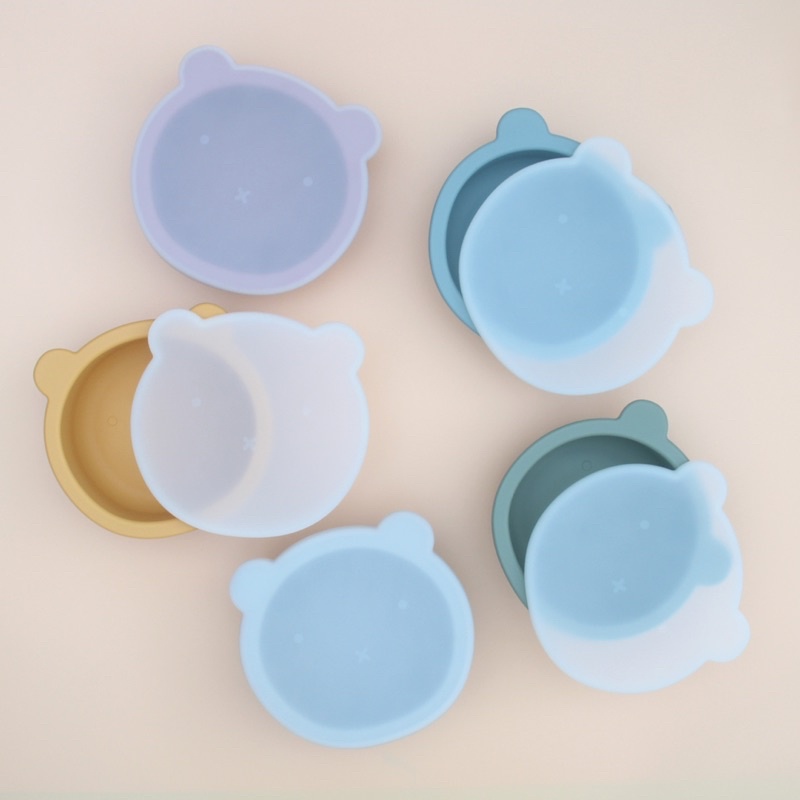Nắp đậy silicone hình gấu cho bát và khay Dollar Minho ( 1c nắp đậy không kèm bát or khay)