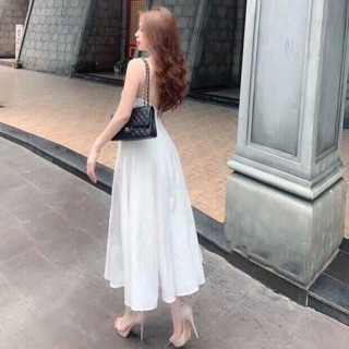 Đầm váy 2 dây maxi có mút ngực (kèm hình thật)