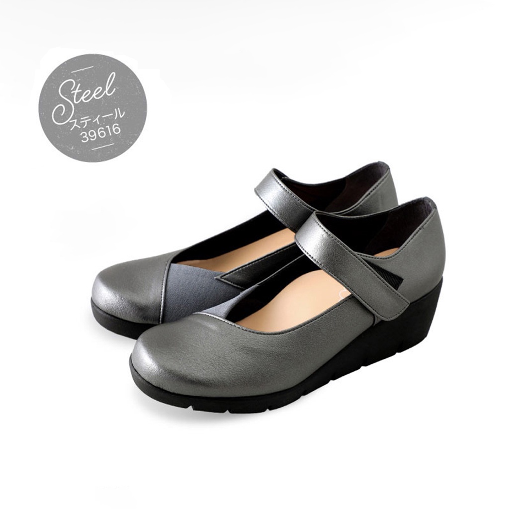 Giày búp bê nữ đế cao KOSU 39616 cao 5,5cm, giày công sở siêu nhẹ, chống thấm nước made in Japan