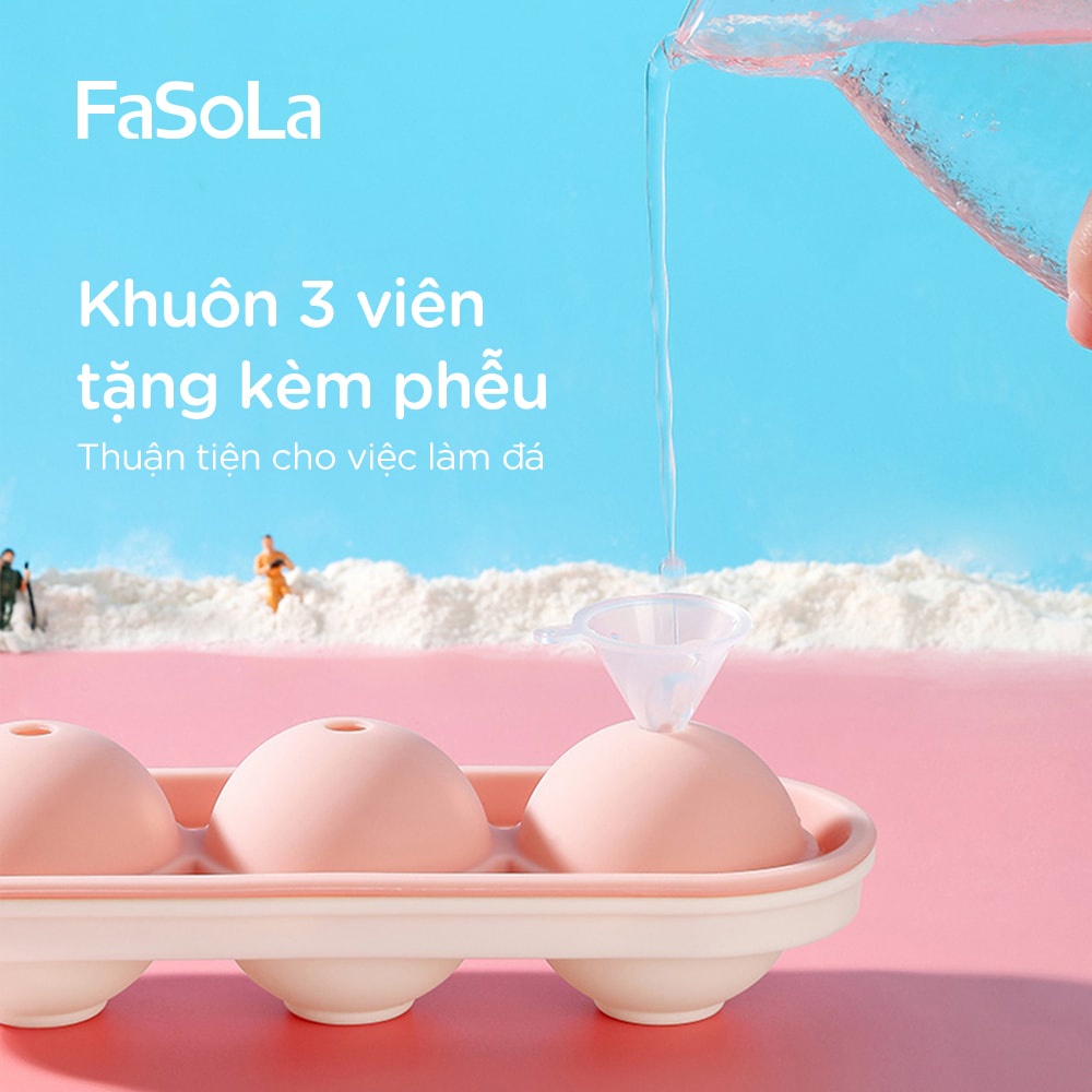 Khay silicon làm đá, trà, trái cây viên tròn, vuông FASOLA FSLYL-006; FSLYL-005