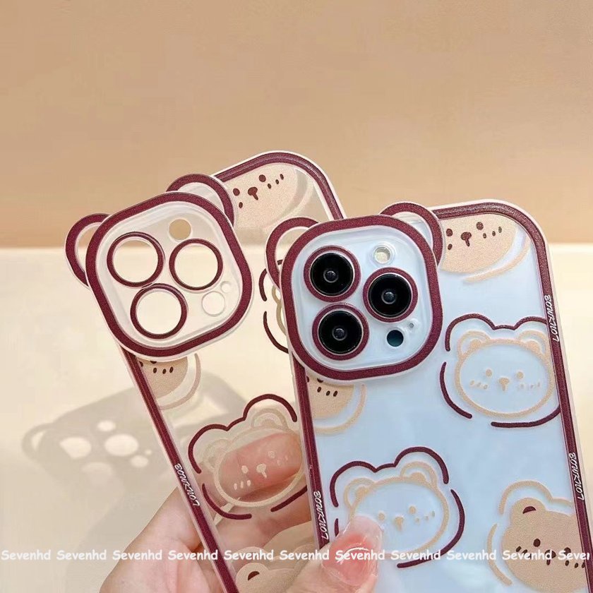 Ốp Điện Thoại Tpu Dẻo In Hình Gấu Nâu Hoạt Hình Cho iPhone 13 12 11 Pro Max Xs Max Xr X 7 8 6 6s Plus