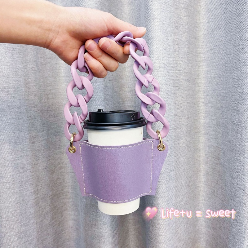 Starbucks Túi Da PU Đựng Cốc Trà Sữa Cà Phê Cách Nhiệt Chống Bỏng Có Thể Tháo Rời Ốp