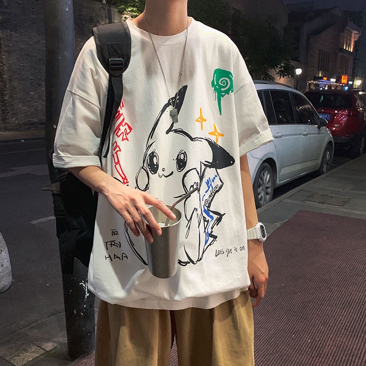 Áo Thun Tay Lỡ Dáng Rộng Phong Cách Hong Kong Thời Trang Cho Nam Và Nữ