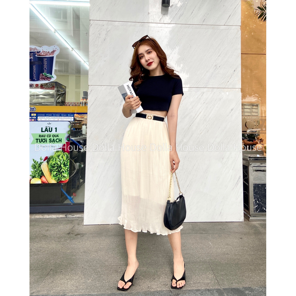 Chân Váy Bánh Bèo Ren Dập Ly Kèm Nịt ĐenThời Trang mẫu 467 | BigBuy360 - bigbuy360.vn