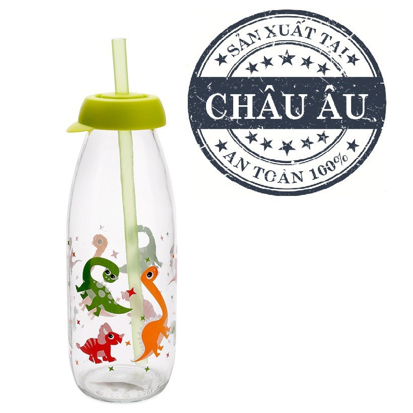 Chai Thủy Tinh Có Ống Hút HEREVIN 111714 - 500ml (Ngẫu nhiên)