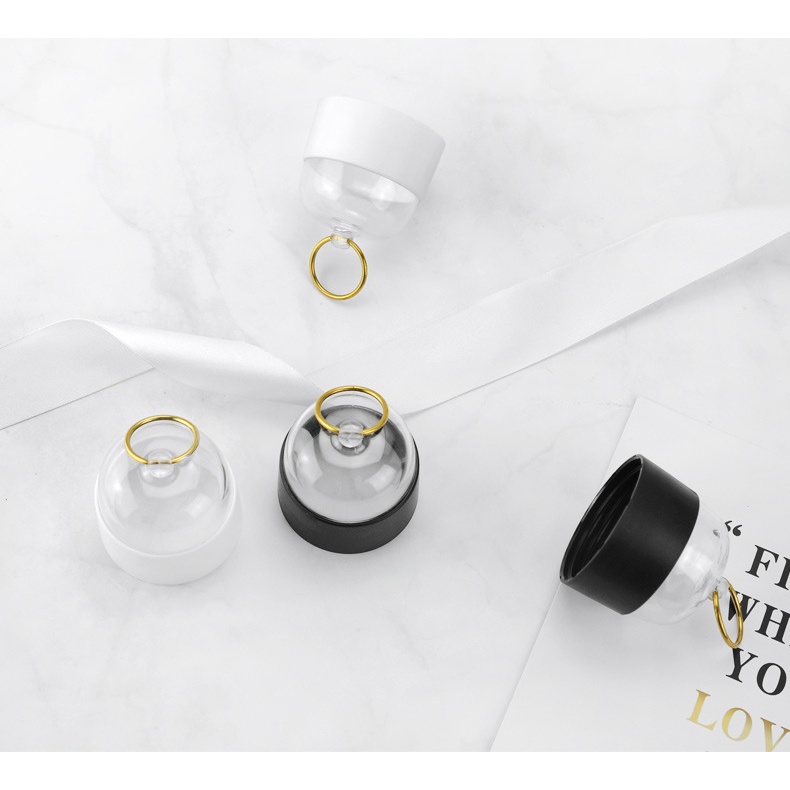 Bình giữ nhiệt mini đen trắng in chữ dễ thương 240ml