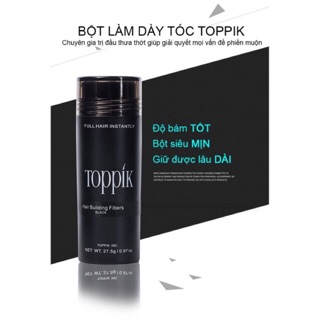 [❗️SALE XẢ TẾT❗️] Sỉ Rẻ 3 Lọ Bột phủ tóc Toppik 27,5g màu đen che hói đầu tóc thưa cho cả nam lẫn nữ