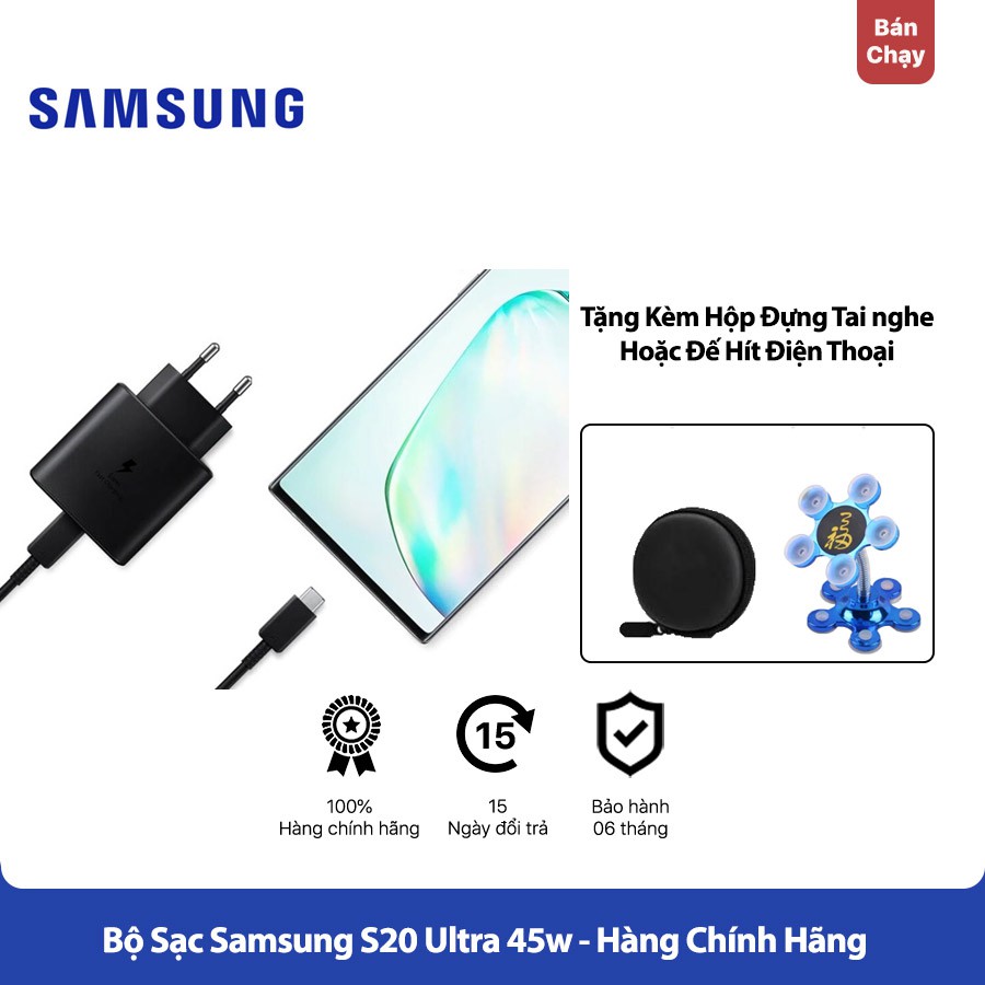 Sạc Nhanh 45W Cho Samsung S20 Ultra - Hàng Chính Hàng Chính Hãng