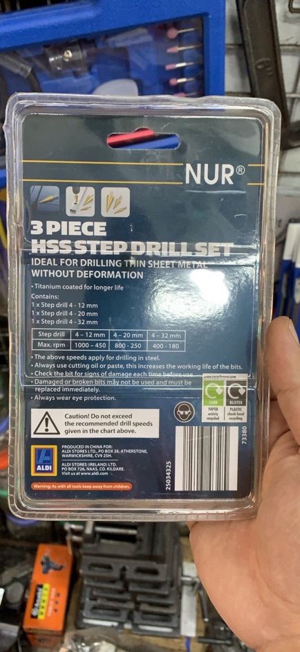 [GIÁ TỐT] Bộ 3 Mũi Khoan Tháp Thẳng NUR 4mm - 32mm HSS Khoan Đa Năng sắt, nhôm, gỗ... (100% Chính hãng IRELAND)